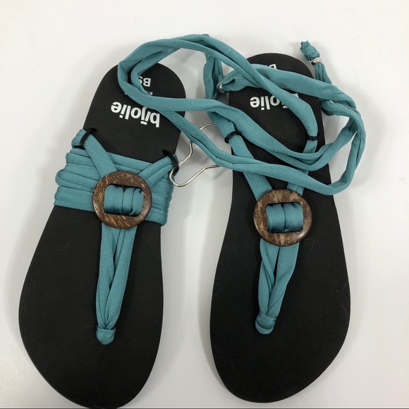 Bijolie 3 Loop Teal Sandals New Size 9 - Picture 2 of 7